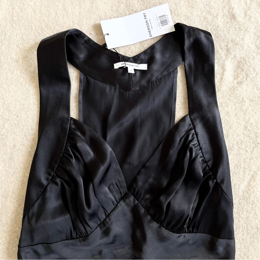 NWT Emerson fry Violetta slip dress in black silk - Picture 8 of 11